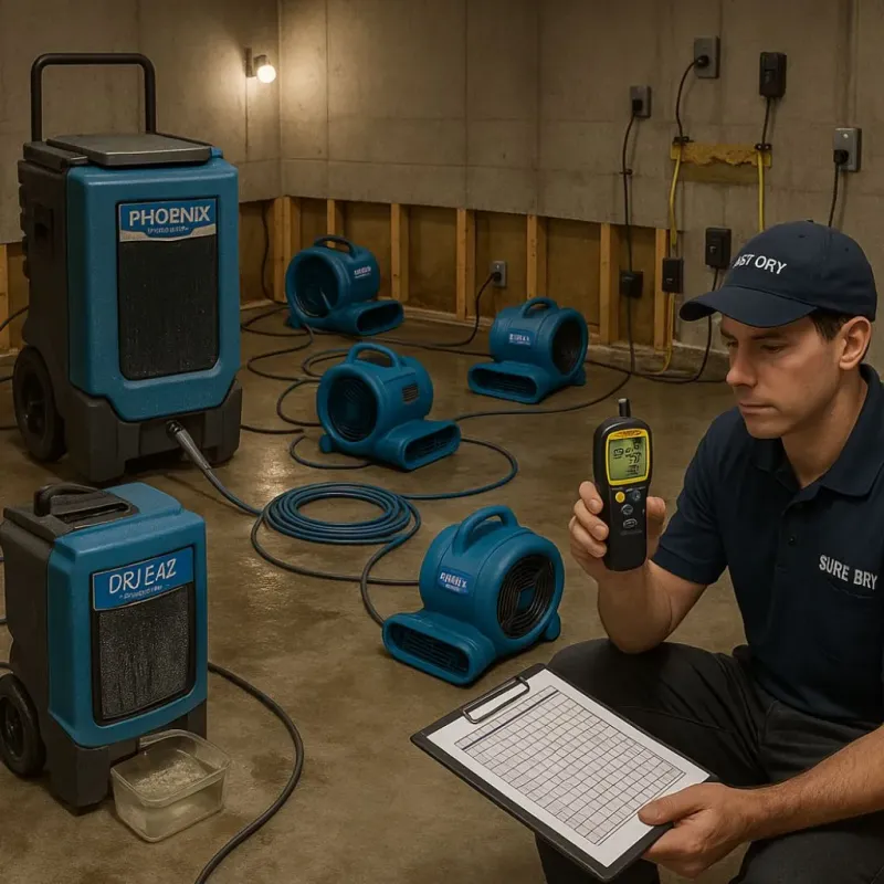 Structural Drying and Dehumidification process in Logan Elm Village, OH